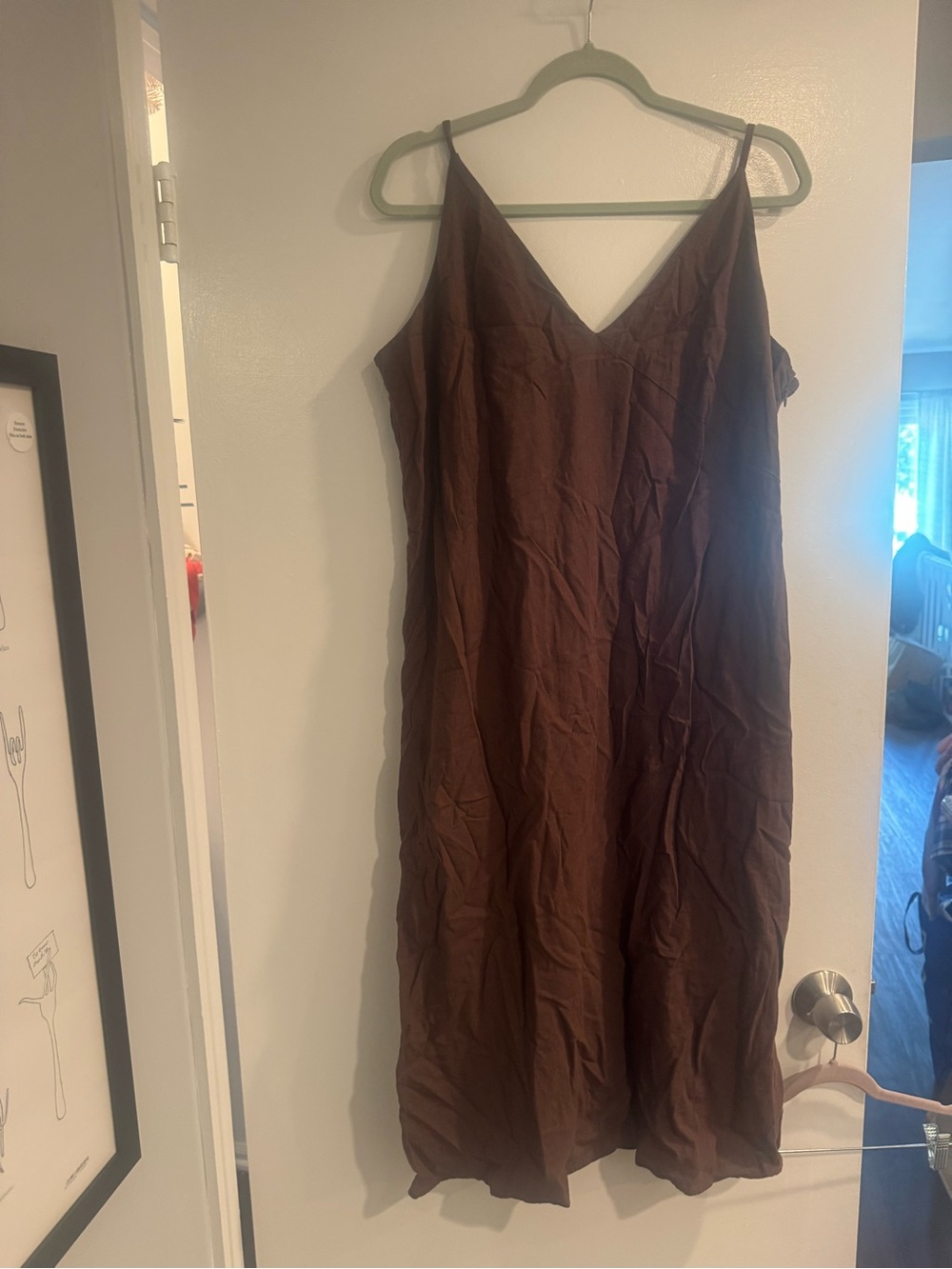 Gap Brown Slip Sundress Size 16 V-Neck Sleeveless Summer Dress